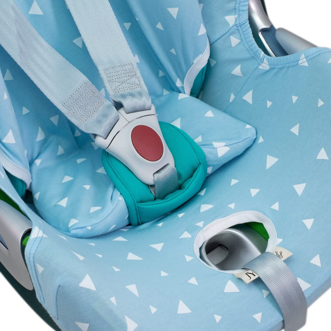 JYOKO Kids Bezug für Autositz kompatibel mit Cybex Aton Cloud- Q-M-2-4-5, aus Baumwolle (Aton Q, Blu