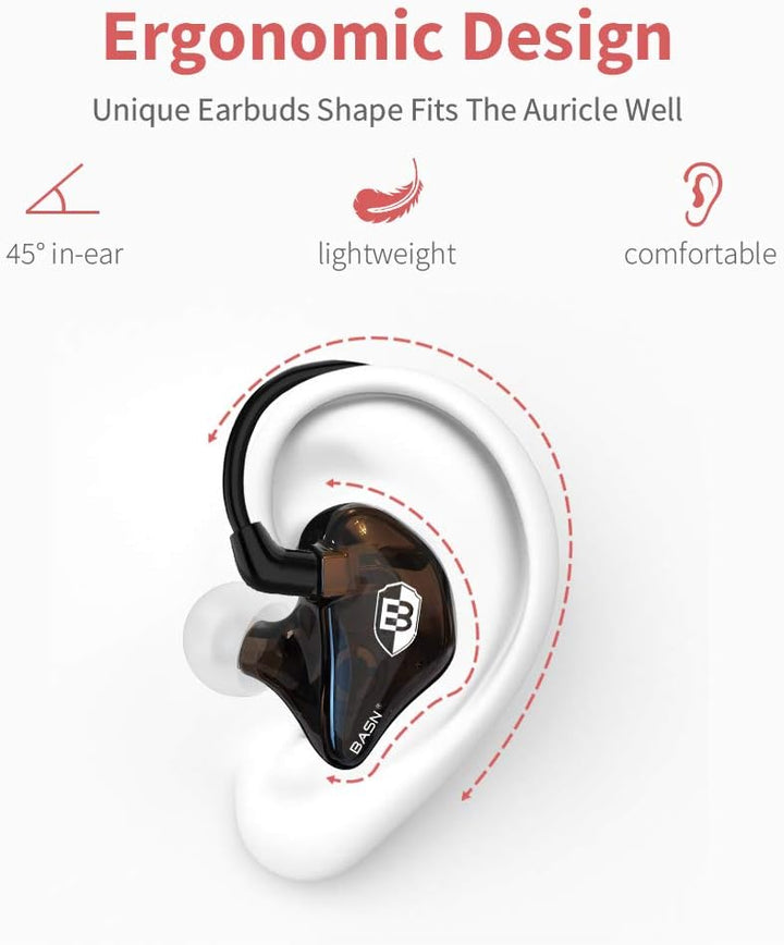 BASN Bsinger In-Ear-Monitore Geräuschisolierende Kopfhörer, Dual-dynamische Treiber High Definition