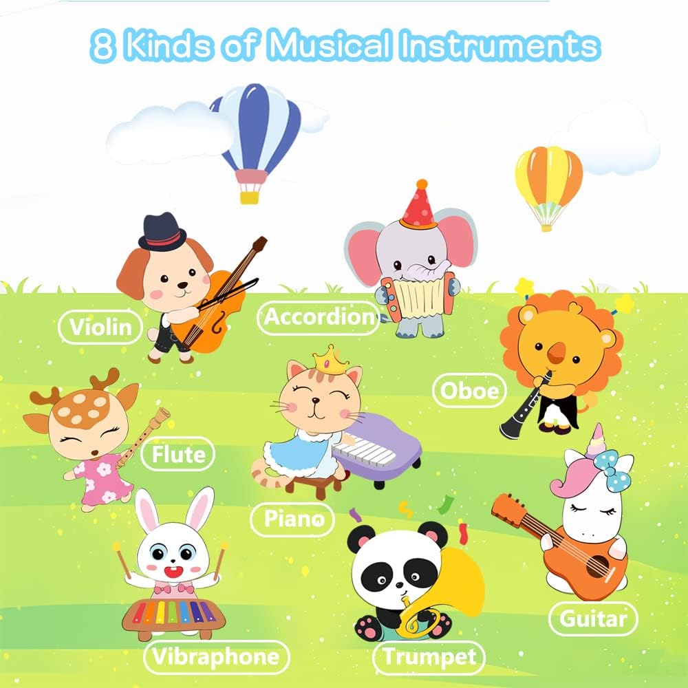Baby Musikmatte Klaviermatte mit 8 Musikinstrumente, Keyboard Kinder Tanzmatte, Spielzeug Geschenk f