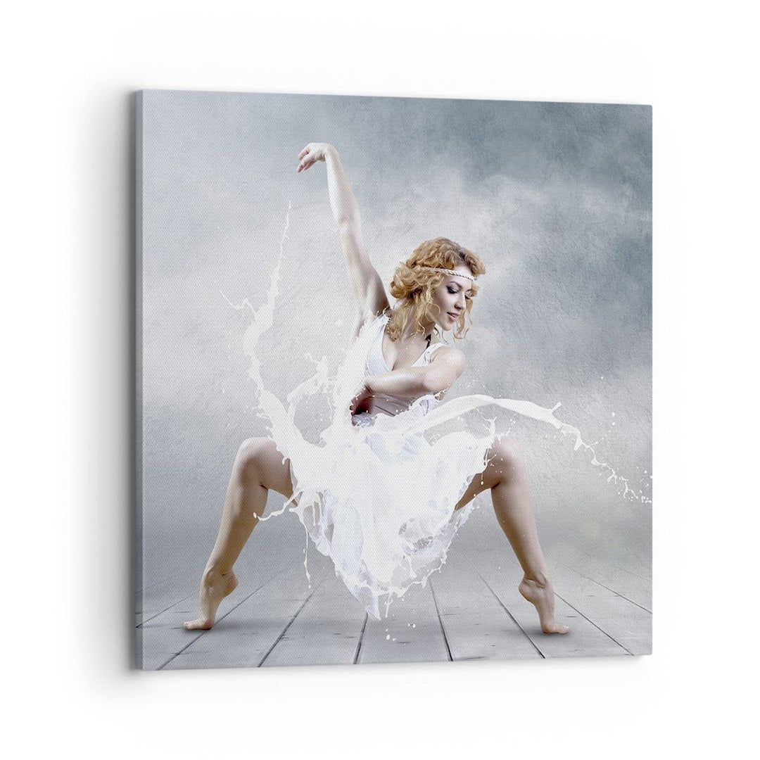 Bilder auf Leinwand 70x70cm Leinwandbild mit Rahmen Frau Tänzerin Ballett Gross Wanddeko Bild Schlaf