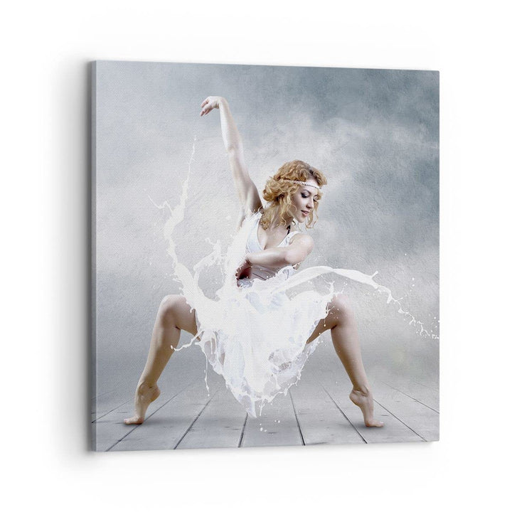 Bilder auf Leinwand 70x70cm Leinwandbild mit Rahmen Frau Tänzerin Ballett Gross Wanddeko Bild Schlaf