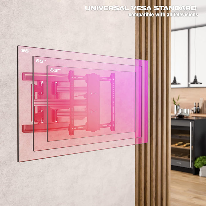 RICOO TV Wandhalterung Fernseher Schwenkbar Neigbar für 55-95 Zoll, Universal TV Halterung S7544-B,