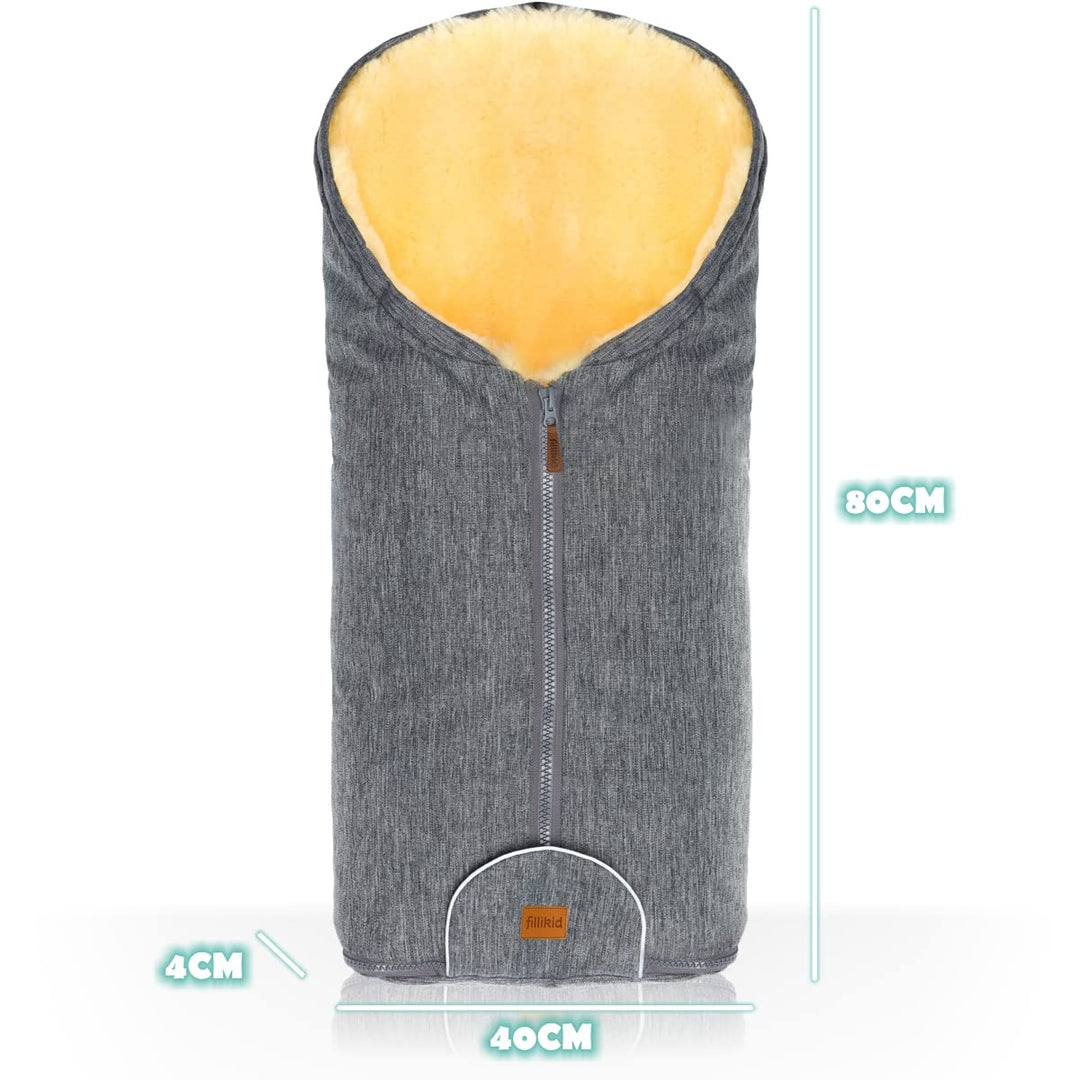 Merino Lammfell Fusssack Winterfusssack für Kinderwagen Baby universal für Babyschale Autositz Gr. 0
