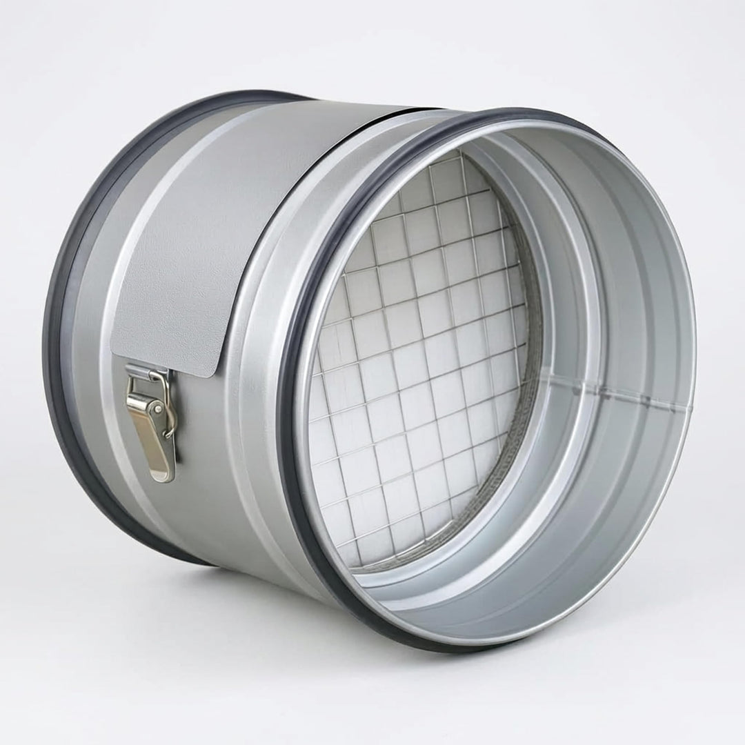 Easy Act Grobstaubfilter rund Ø 200 mm für Zuluft, Rohrfilter aus verzinktem Stahl zur Grobpartikel-