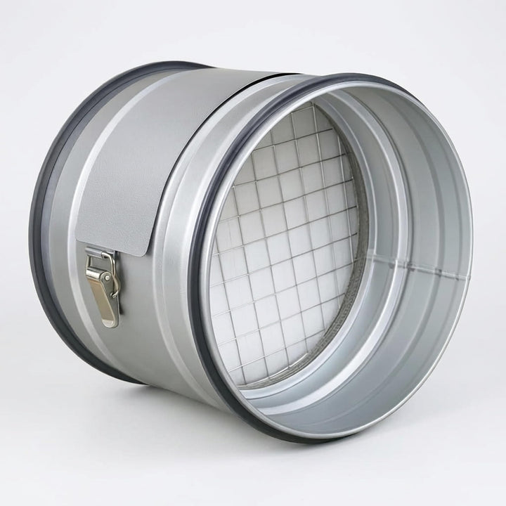 Easy Act Grobstaubfilter rund Ø 200 mm für Zuluft, Rohrfilter aus verzinktem Stahl zur Grobpartikel-
