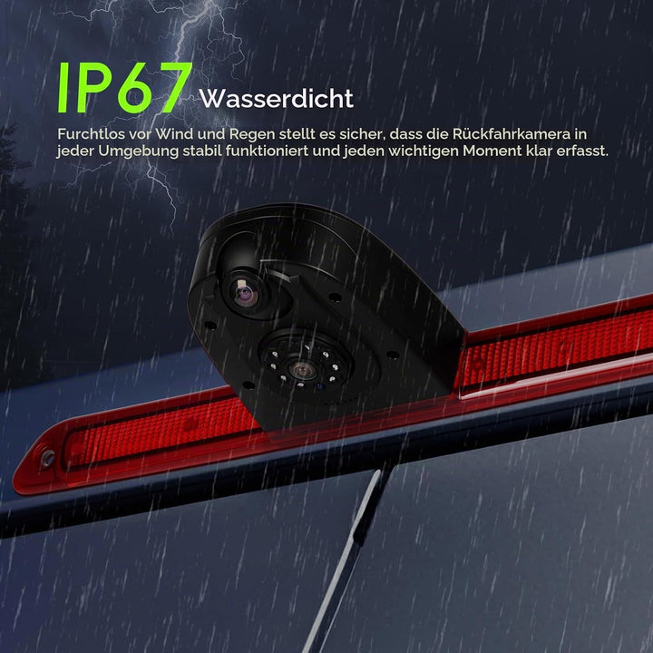 Rückfahrkamera für Mercedes-Benz Sprinter W906 2007–2019, Drittes Bremslicht Kamera mit Nachtsicht,
