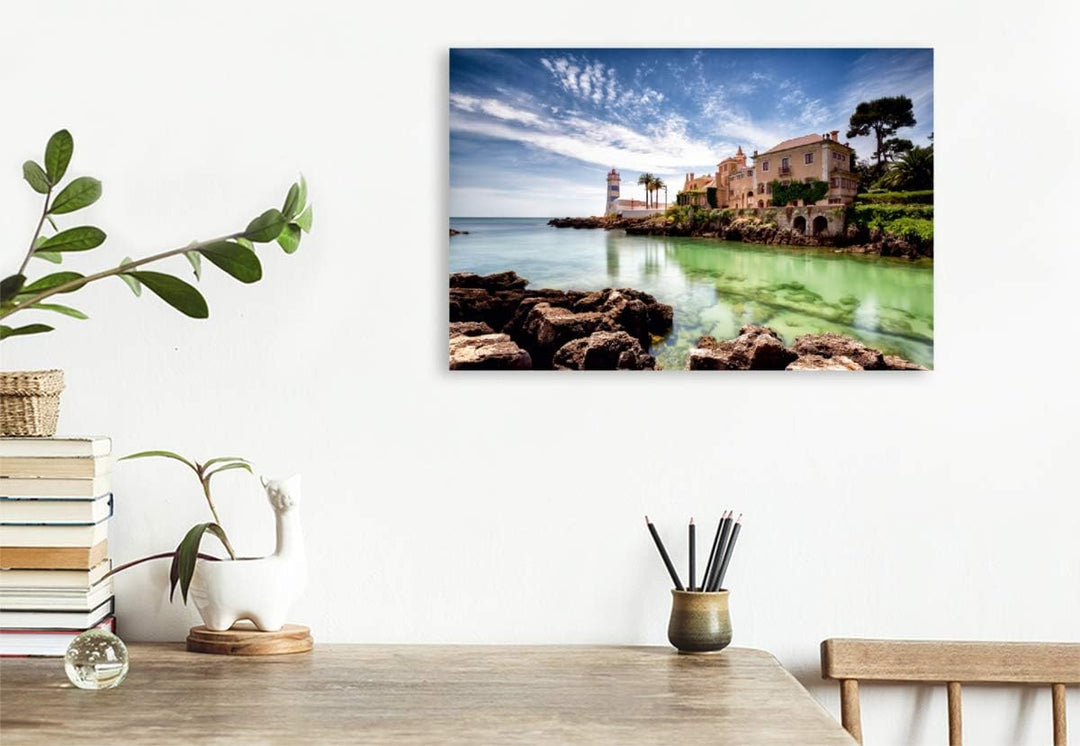 Premium Textil-Leinwand 75 x 50 cm Quer-Format Cascais - Portugal | Wandbild, HD-Bild auf Keilrahmen