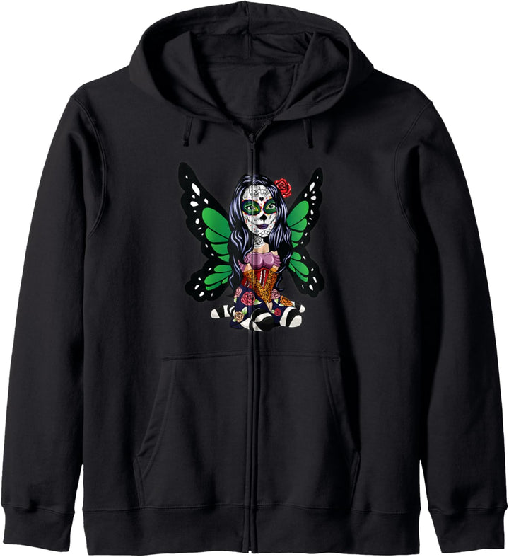 Día de los Muertos La Catrina Day of the Dead Sugar Skull Kapuzenjacke