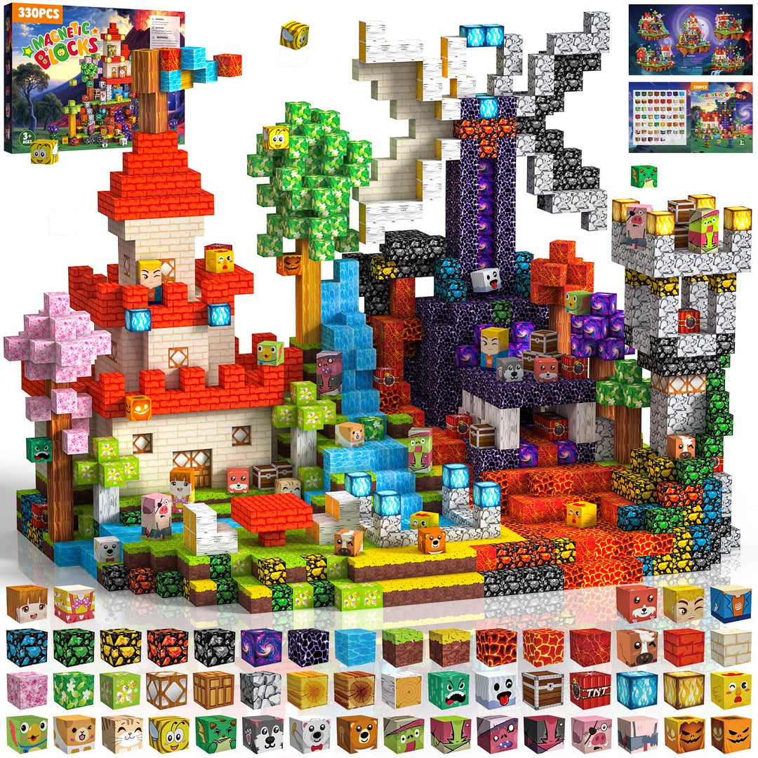 Magnetische Bausteine 330PCS 2CM Magnetbausteine für Kinder ab 3 Jahre Blocks, Montessori Spielzeug