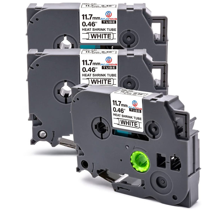 3X kompatibel mit Brother P-Touch Schrumpfschlauch HSE-231 HSE231, 11,7 mm x 1,5 m, kompatibel mit E