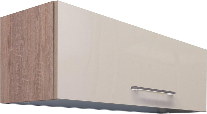 Flex Well Klapp-Hängeschrank Nepal - Küchenschrank - Breite 100 cm - Creme glänzend/Eiche Sonoma
