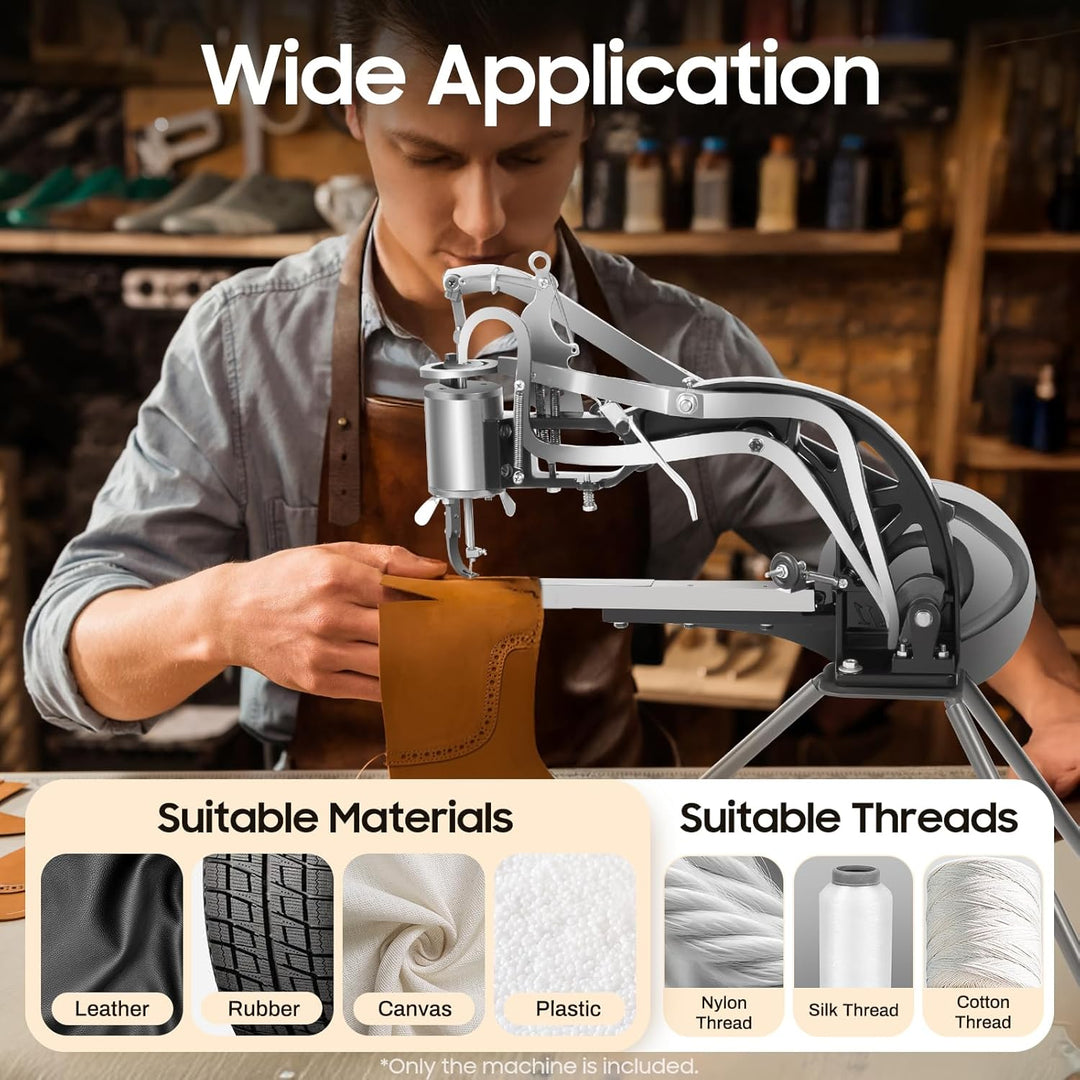 DAOHHFO Leder-Nähmaschine, Heavy Duty Hand Schuh Reparaturmaschinen mit Nadeln, Robuste Metall-Hand-