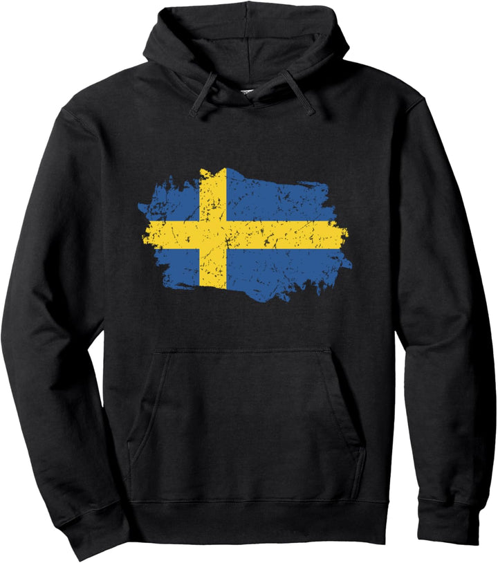Schweden Flagge Design Grunge Landesflagge Schweden Pullover Hoodie