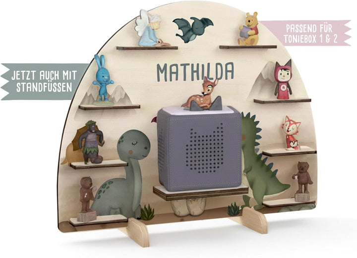 hellomini Personalisiertes Tonie Regal Jungen - Toniebox Regal mit Wunschnamen fürs Kinderzimmer - R