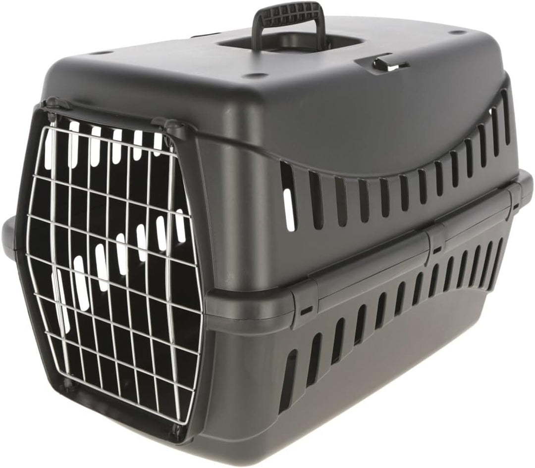 Kerbl Pet Transportbox Expedion ECO, 58x38x38cm, schwarz, für Tiere bis 11kg, recycelter Kunststoff,