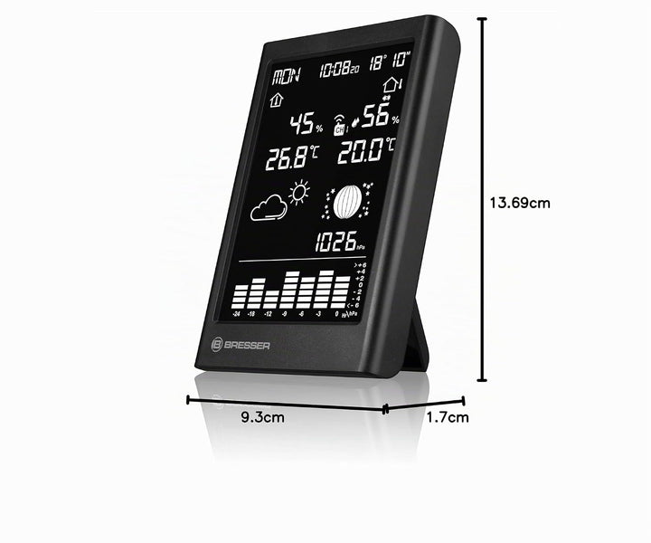 Bresser Funk-Wetterstation mit Aussensensor Wettervorhersage Thermo-Hygro Barometer Display