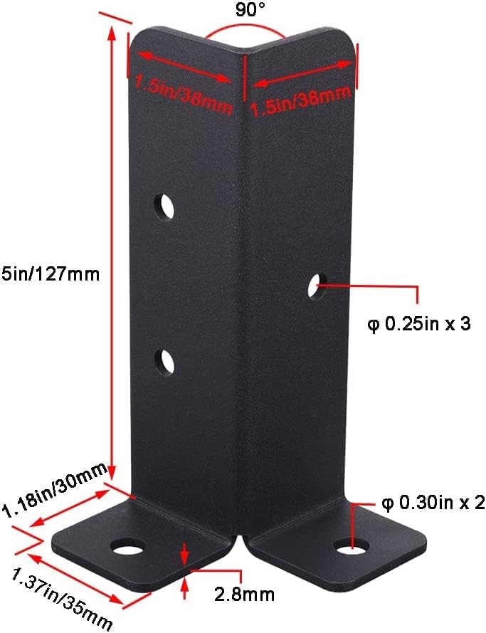 VANROUG 4pcs post anchor adjustable Post Shoe Fence Square Wooden Posts Ground Sleeve Fence Support