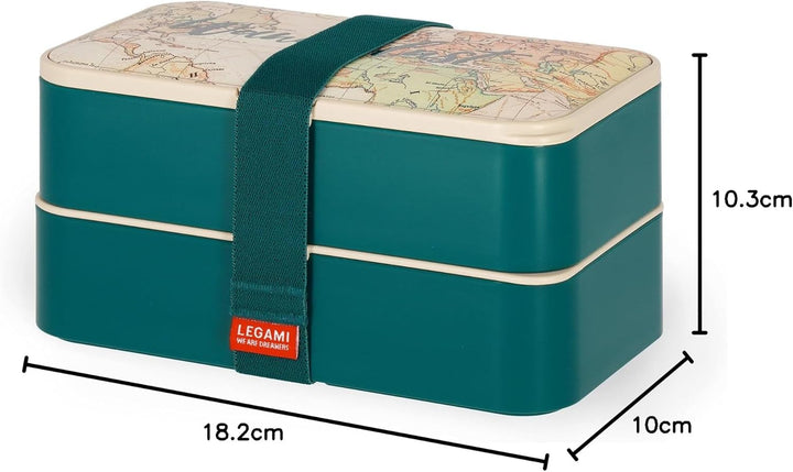 Legami - Lunchbox mit 3 Besteckn, Travel, Lunchbox, Fassungsvermögen 1200 ml, auslaufsicher, mikrowe