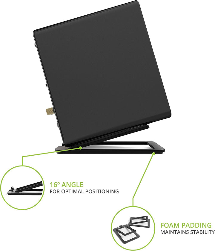 Kanto S2 Tilted Desktop Speaker Stands for Small Speakers & Compact 2”-3” Studio Monitors | Supports