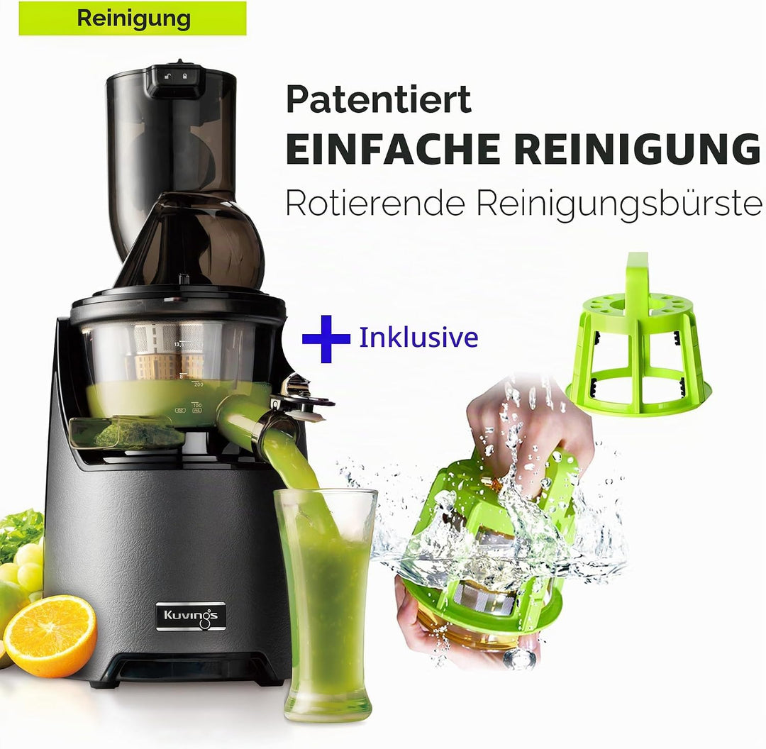 Kuvings EVO820 Slow Juicer Saftpresse – Entsafter mit grossem Einfüllschacht und starkem 240W Motor