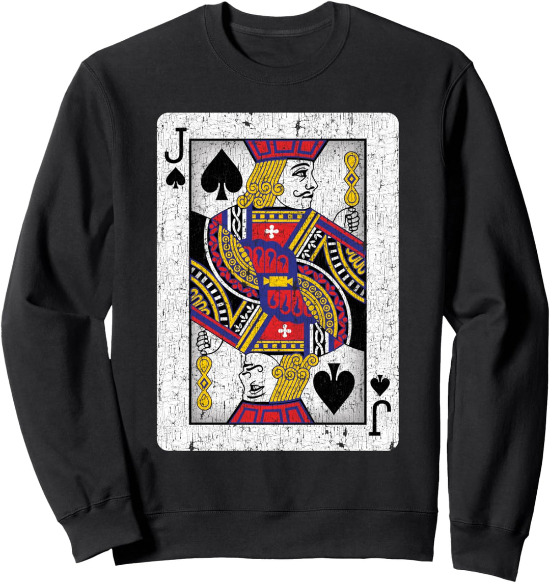 Jack of Spades Card - Poker, Bridge Player, Costume Sweatshirt