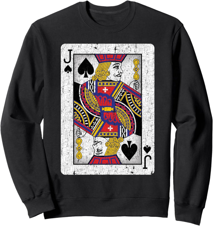 Jack of Spades Card - Poker, Bridge Player, Costume Sweatshirt