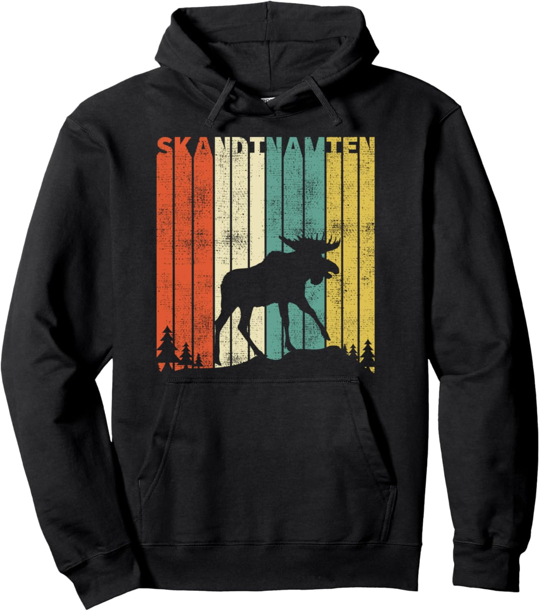 Vintage Skandinavien Retro Elch Geschenk Pullover Hoodie