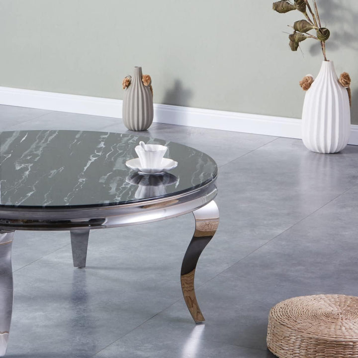 CasaXXl Glasplatte für Kaminofen und Tischplatte in Marmor Optik, Schutzplatte mit 6mm ESG Sicherhei