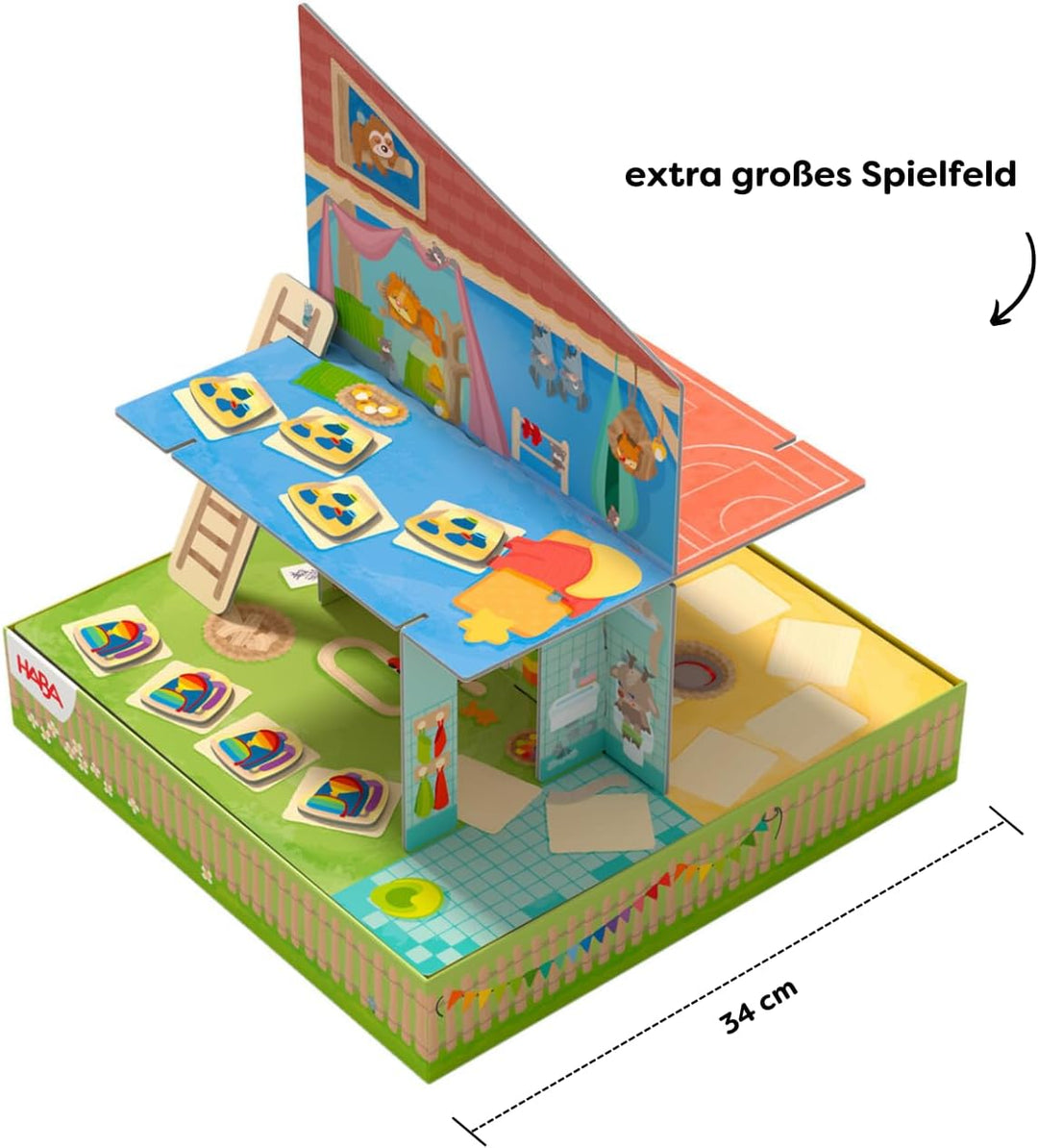 HABA Im Kindergarten Spielesammlung - 10 Abwechslungsreiche Spielideen - Grosses 3D-Spielhaus mit 5