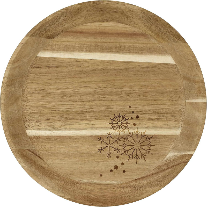 Räder Holztablett klein Eiskristalle Dia:30cm Höhe:3,5cm