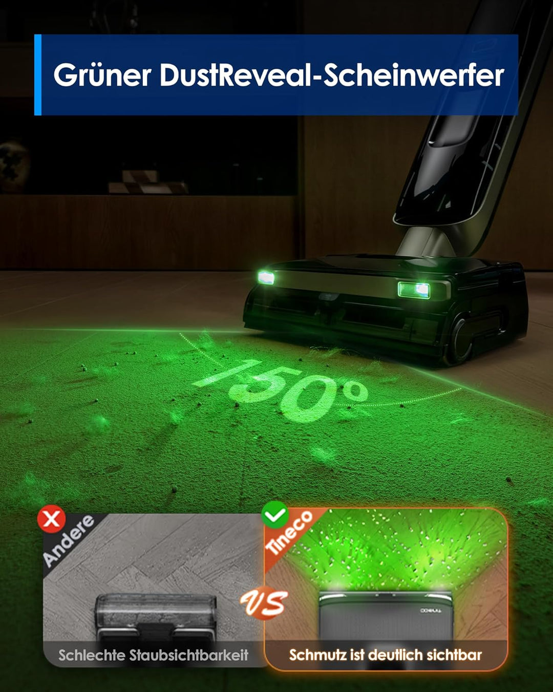Tineco Floor ONE S9 Master Nass Trockensauger, StreakFree-Abzieher, ThermoBlast-Tech, 9,9 cm Superfl