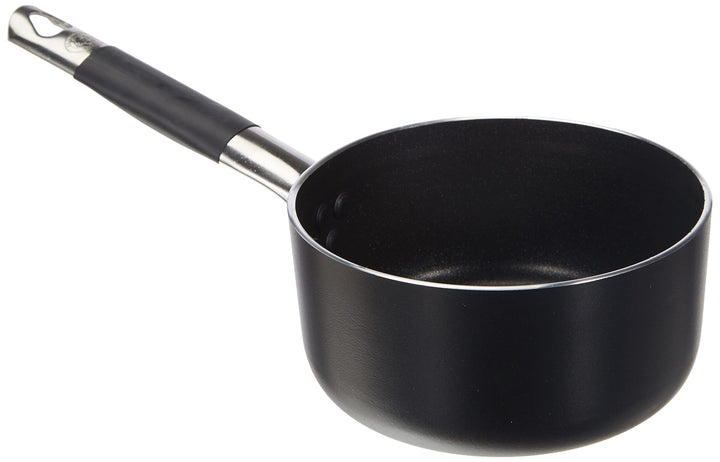 Pentole Agnelli Alblack Topf, hoch, Aluminium, 3 mm dick, mit rundem Griff aus Edelstahl Cool, Schwa