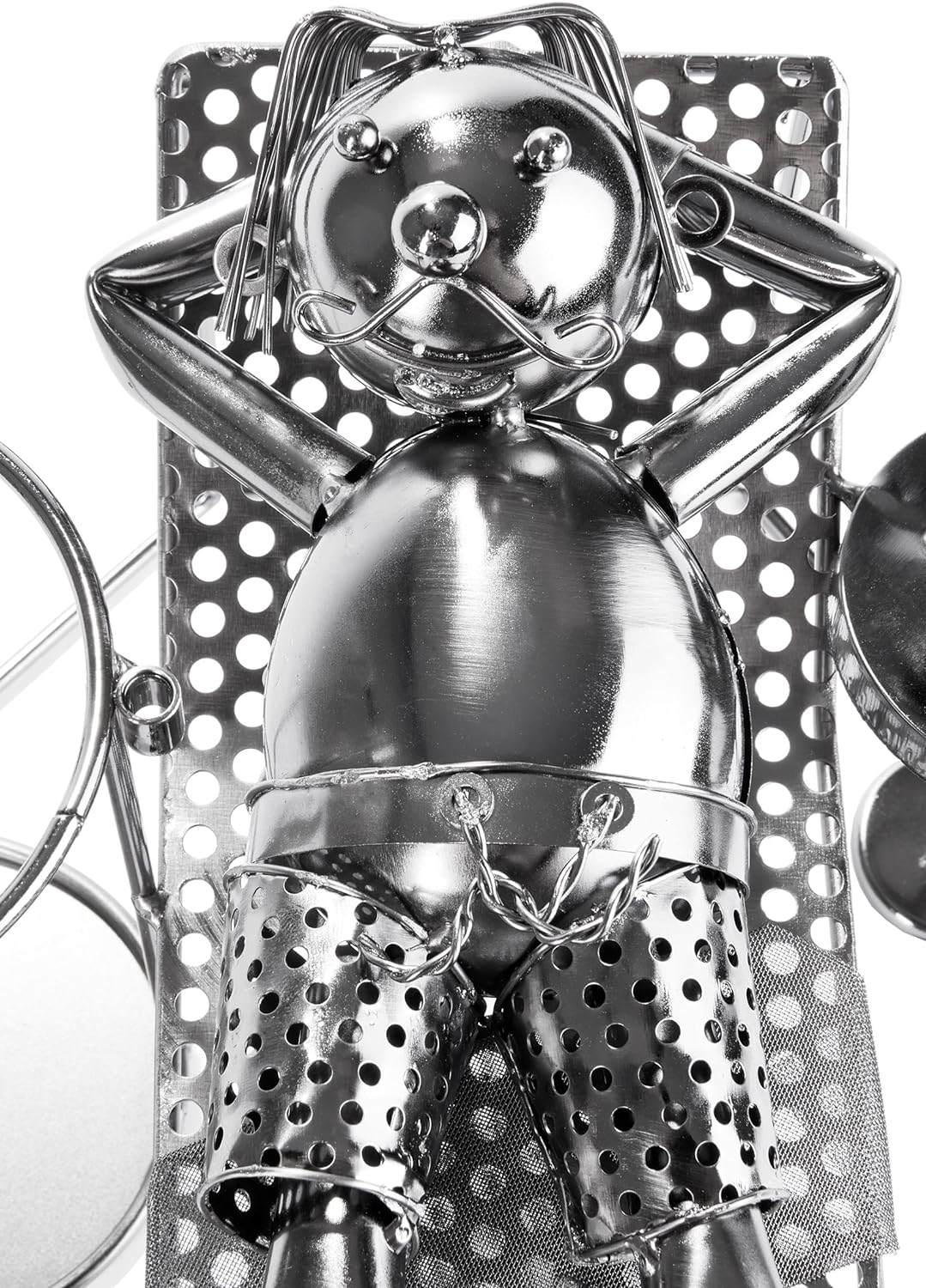 Brubaker Flaschenhalter Urlauber Metall Skulptur mit