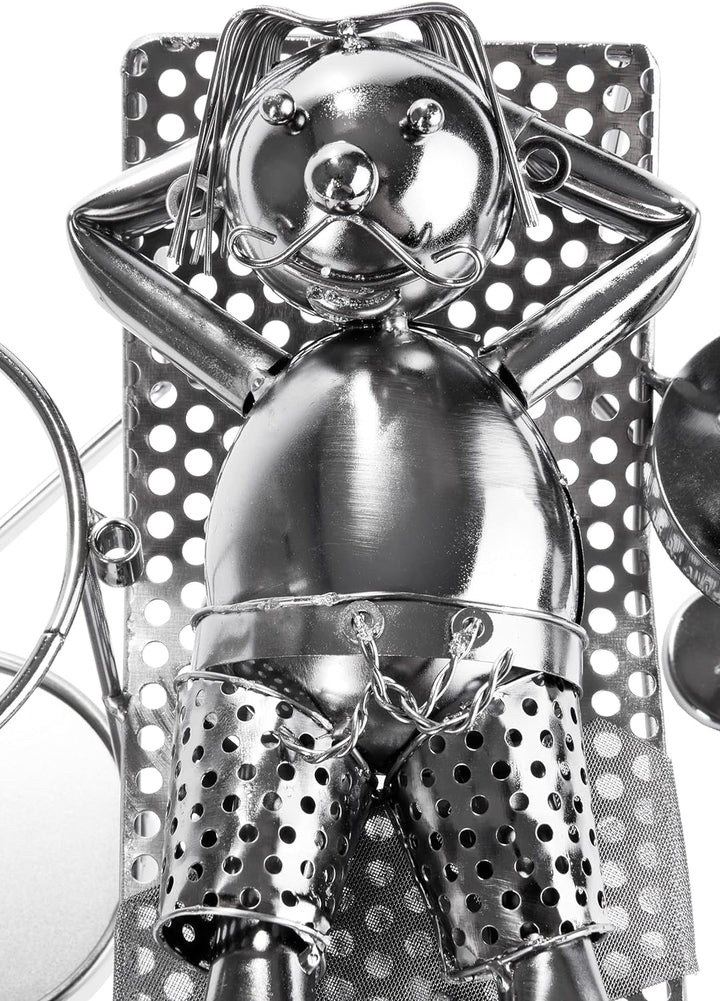 Brubaker Flaschenhalter Urlauber Metall Skulptur mit