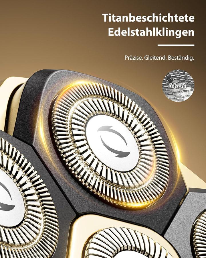 Trimcoo 2026 Haarschneidemaschine für Herren – Elektrorasierer, magnetisch, 5-in-1-Klingen, Titan, w