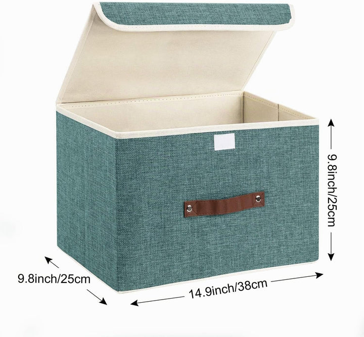 TYEERS Faltbare Aufbewahrungsbox mit Deckel, Stoff, Waschbare, Kisten Aufbewahrung mit Deckel, 38x25