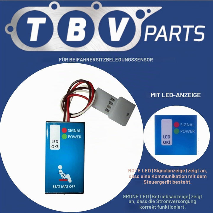 TBVPARTS Emulator Sensor Belegung Sitzmatte SRS Copilot-Simulator Bypass-Simulator für W202 1997-200