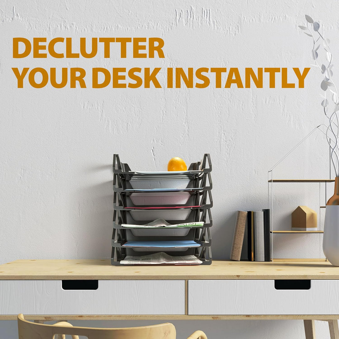 Officemate OIC Achieva Briefablage, seitlich, recycelt, Schwarz, 6 Stück (26212), 1