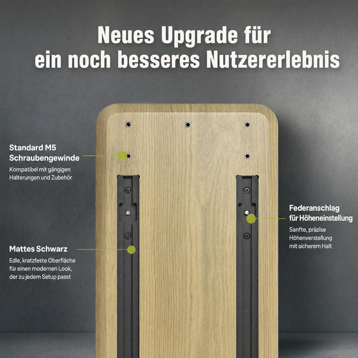 Monitorständer Desk Shelf 100 cm Eiche | Monitorerhöhung Holz mit modularem Schienensystem | Schreib