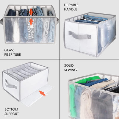 Univivi Grosse Kleiderschublade Organizer, Tragbarer Netzkleiderschrank Kleidung Organizer für Leggi