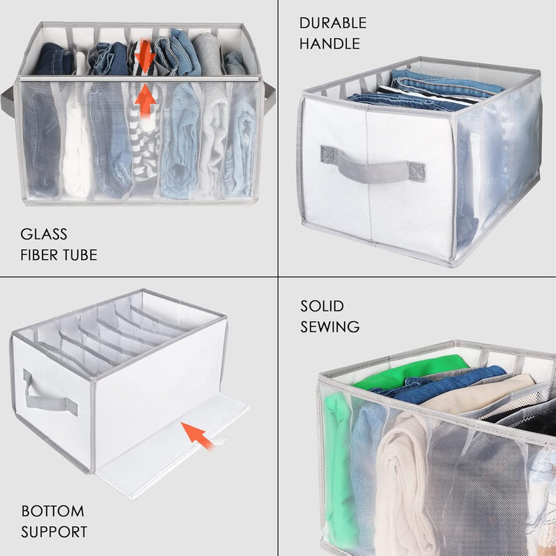 Univivi Grosse Kleiderschublade Organizer, Tragbarer Netzkleiderschrank Kleidung Organizer für Leggi