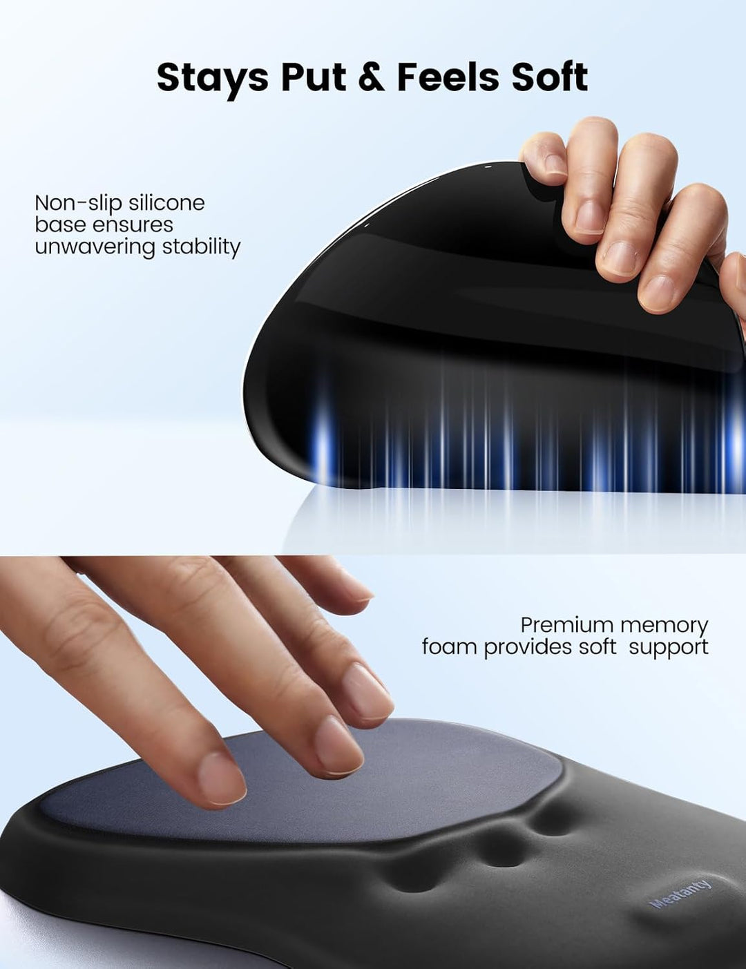MEATANTY Ergonomisches Mauspad mit Gelkissen Mousepad Handauflage [Schmerzlinderung] [Gesunde Haltun