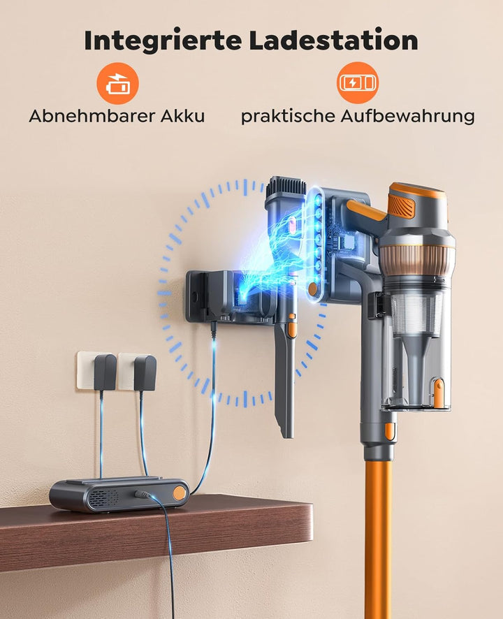 SMOTURE Akku Staubsauger, 50.000 Pa, 65 Min Laufzeit für zu Hause, Leichter Staubsauger Kabellos mit