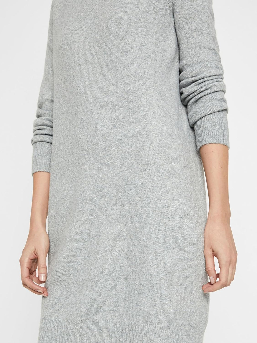 VERO MODA Damen Kleid 10215523 XS Light Grey Melange, XS Light Grey Melange