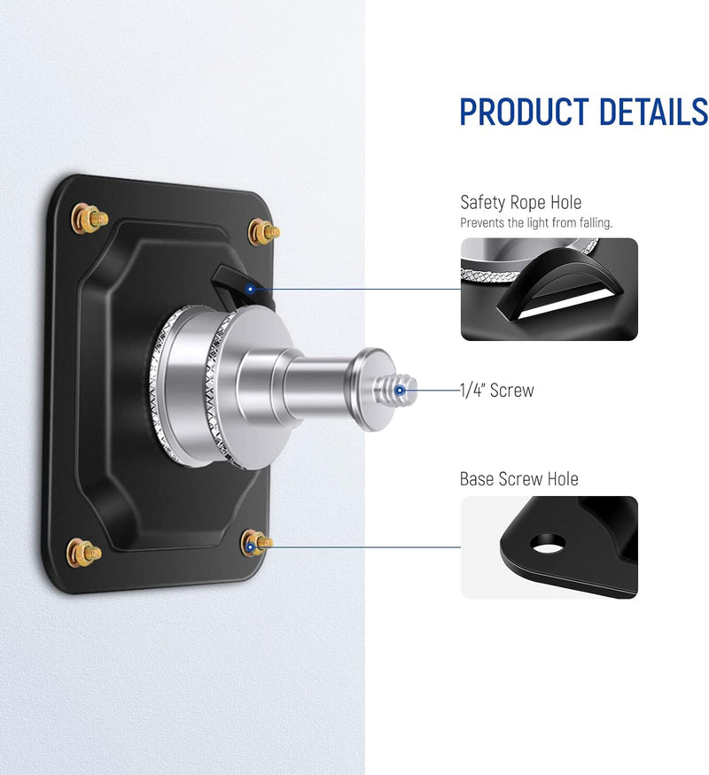 NEEWER Deckenhalterung, Wand & Deckenhalterungsadapter mit 5/8" Bolzen und 1/4" Schraube für Ringleu