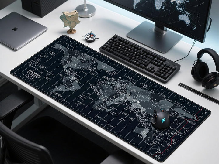 Anpollo XXL Speed Gaming Mauspad Weltkarte 900x400x3mm XXL Mousepad Tischunterlage Large Size Multif