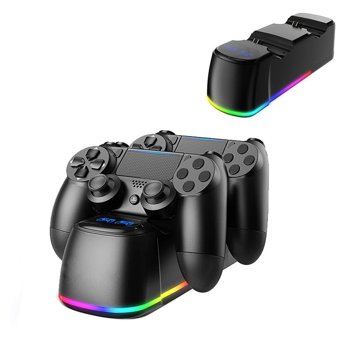 Controller Ladestation für PS4,Controller Ladestation für PS4 mit RGB Lichteffekt, Dual Controller G