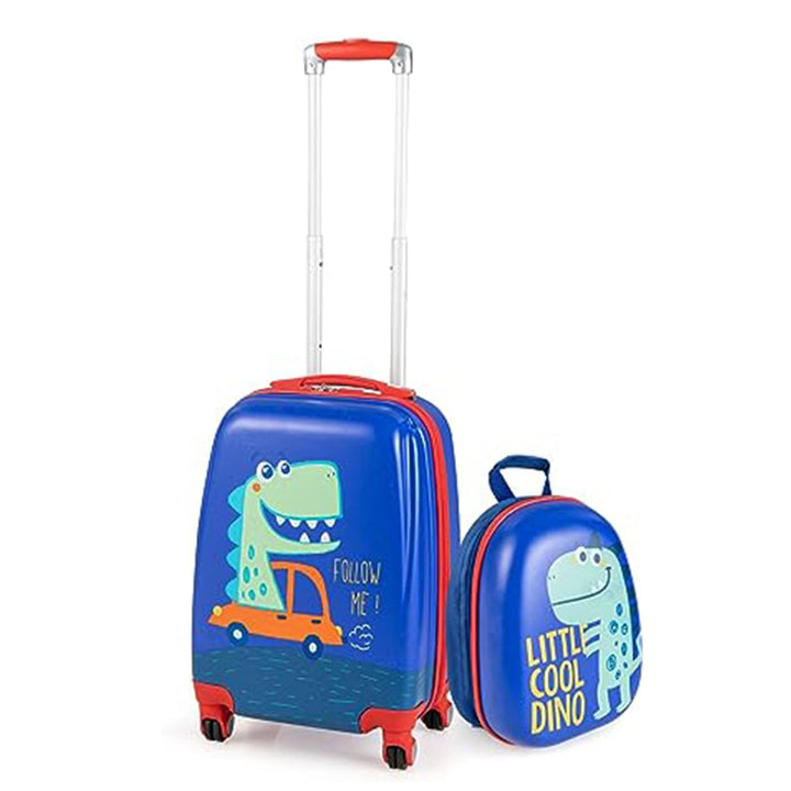 GOPLUS Kinderkoffer mit Rucksack, Kids Trolley, Kindergepäck mit Rollen, Reisekoffer mit Teleskopgri