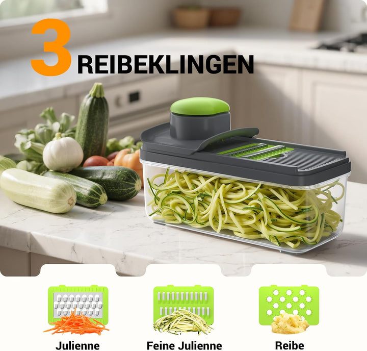 5 in 1 Mandoline Gemüsehobel Gemüsereibe - Gurkenhobel Dünne Scheiben - Reibe für Gemüse - Hobel Gem