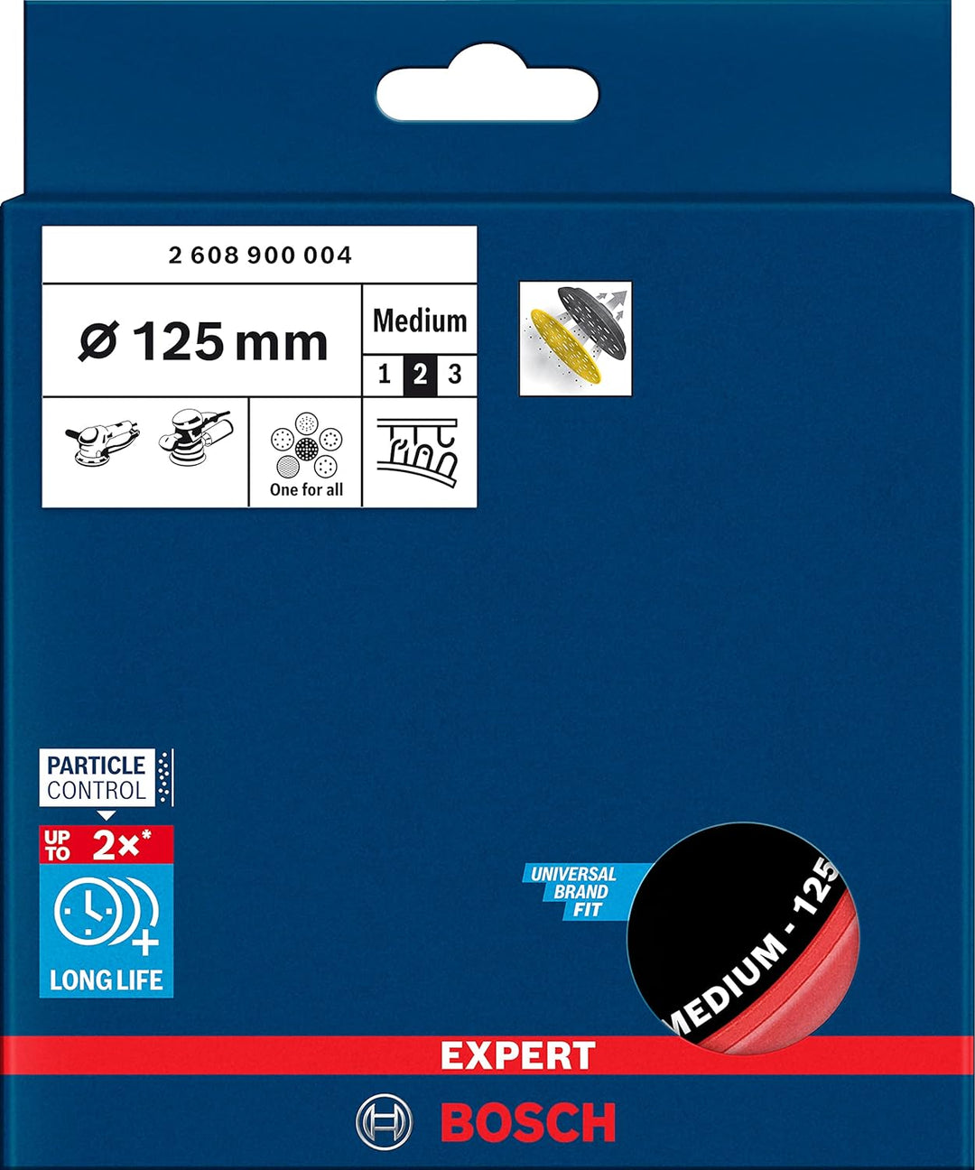 Bosch Professional 1x Expert Multihole Universalstützteller (Version mittel, Ø 125 mm, Zubehör Exzen